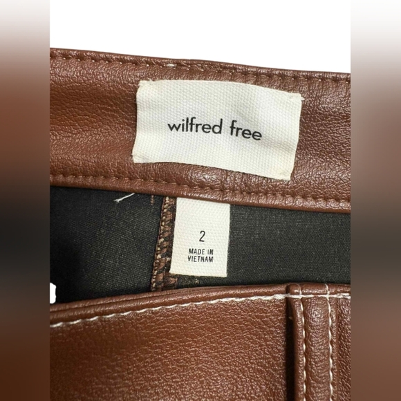 Aritzia Wilfred Free Melina Vegan Leather Pants in Brown Size 2 EUC - Picture 7 of 8